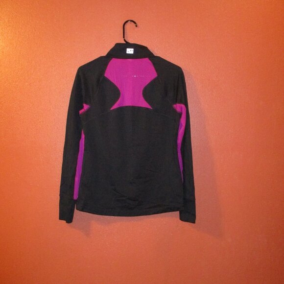 FILA Performance Sports Woman Medium Black Purple Zip Front Long Sleeve Pullover - Picture 5 of 7